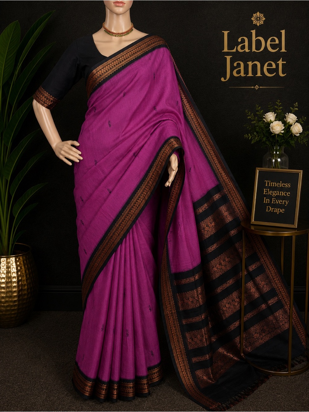 Kalyani cotton saree with stitched blouse (Brand new)